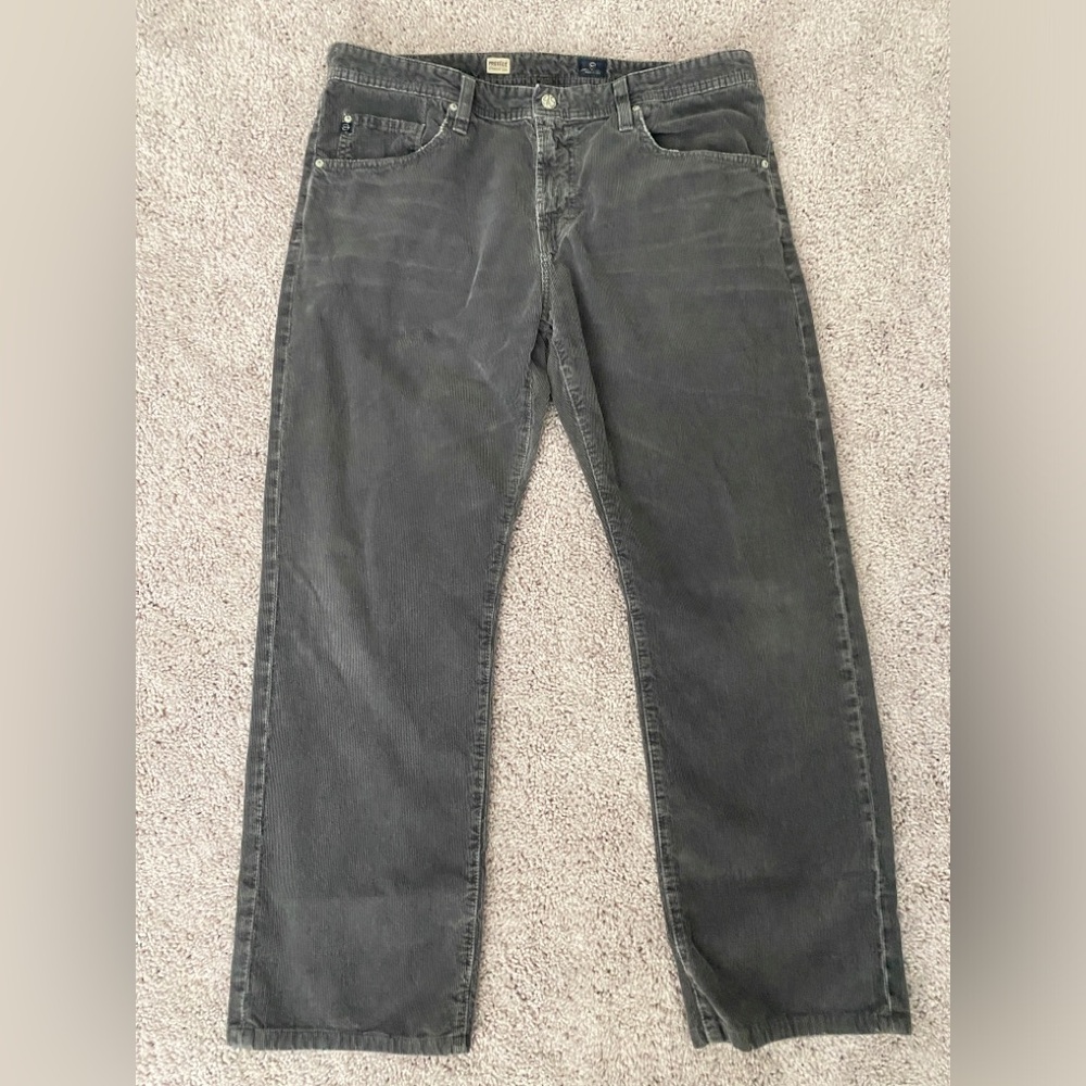 AG Adriano Goldschmied Jeans Mens 36x30 Protege Straight Leg Corduroy Black